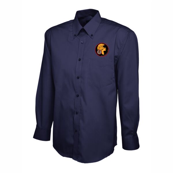 Chester Round Table Mens Pinpoint Oxford Long Sleeve Shirt - Navy Thumbnail