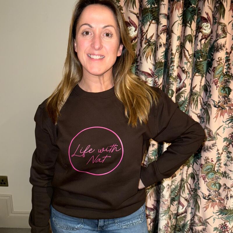 Life with Nat Logo Sweatshirt - Hot Chocolate  Thumbnail