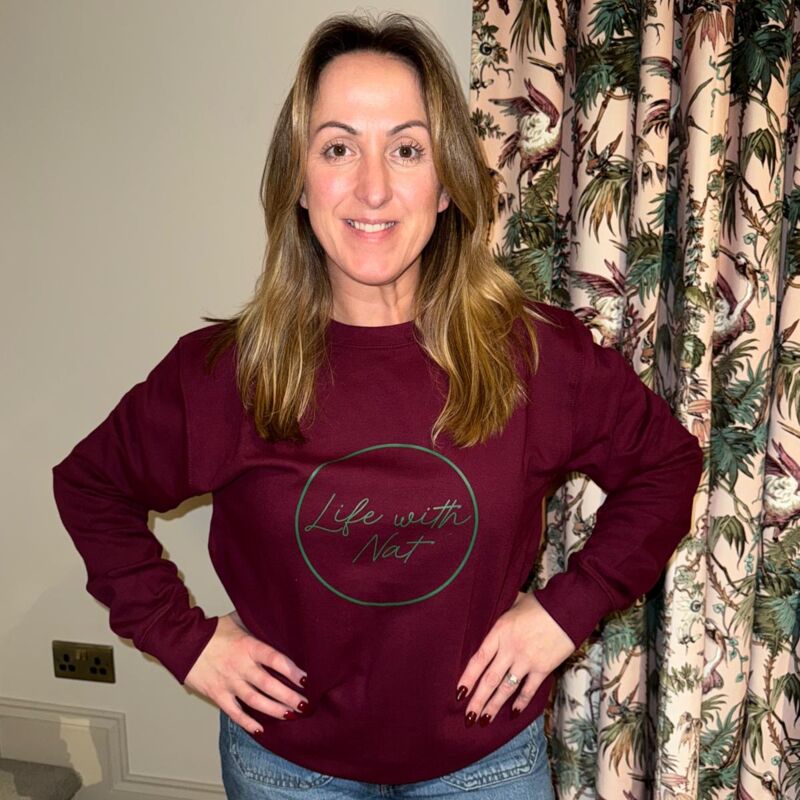  Life with Nat Logo Sweatshirt - Burgundy  Thumbnail