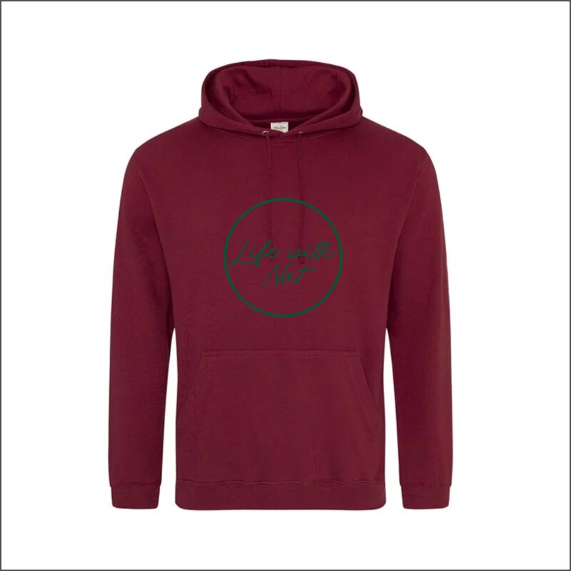 Life with Nat Logo Hoodie - Burgundy Thumbnail