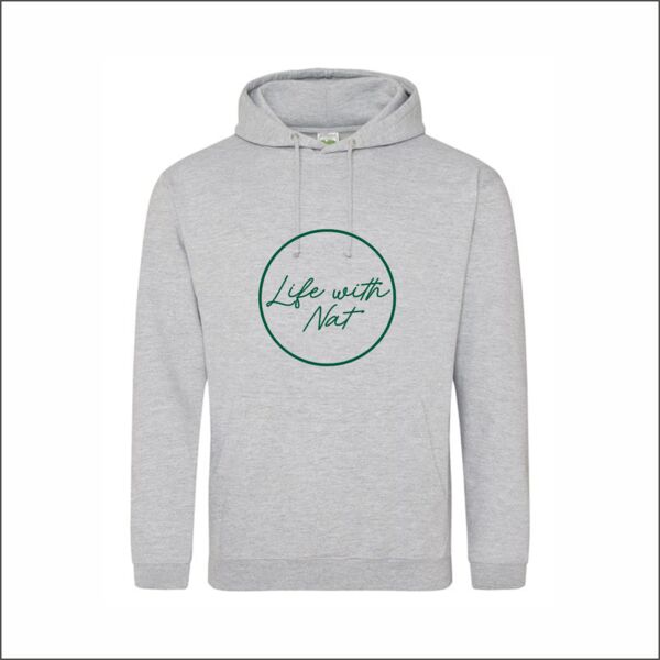  Life with Nat Logo Hoodie - Heather Grey Thumbnail