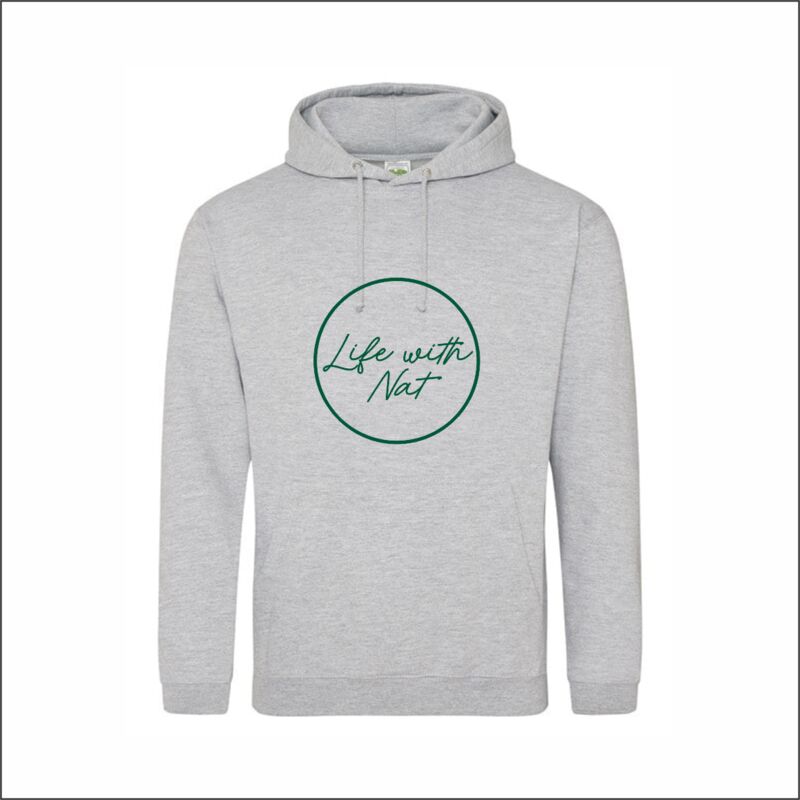  Life with Nat Logo Hoodie - Heather Grey Thumbnail
