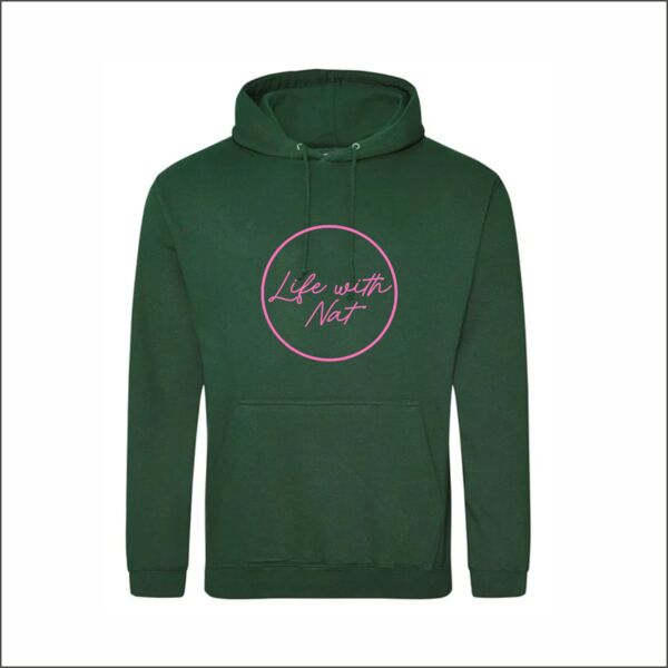 Life with Nat Logo Hoodie - Bottle Green Thumbnail