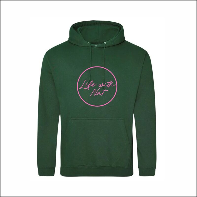 Life with Nat Logo Hoodie - Bottle Green Thumbnail