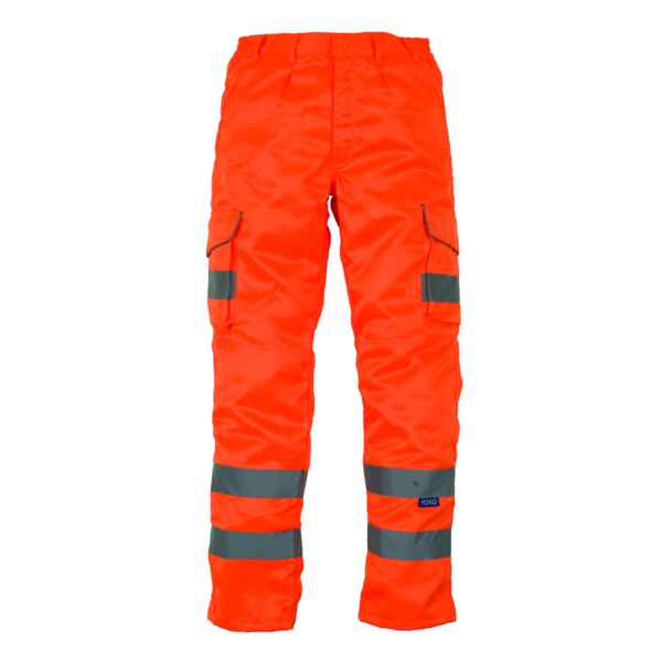 Hi-vis polycotton cargo trousers with knee pad pockets (HV018T/3M) Thumbnail