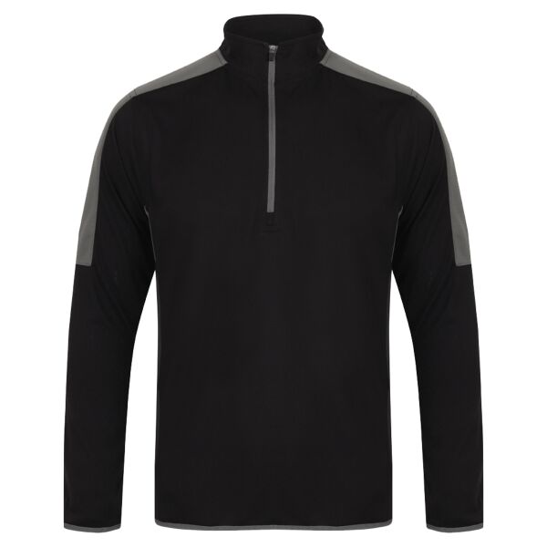 ¼ zip mid-layer with contrast panelling Thumbnail