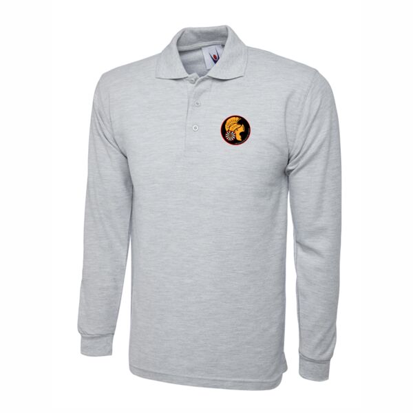 Chester Round Table Long Sleeve Polo - Heather Grey Thumbnail